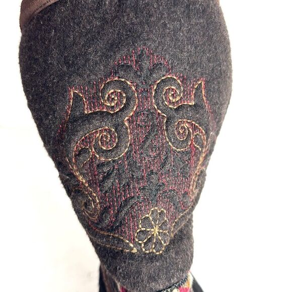 Authentic Tecnica Fur and Boiled Wool Embroidered Boots EUR 37, US 6,5 - Picture 10 of 15